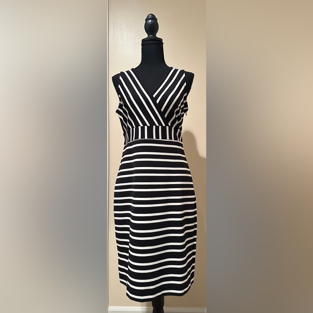 Ann Taylor - Black and White Striped Dress - size Small - NWT